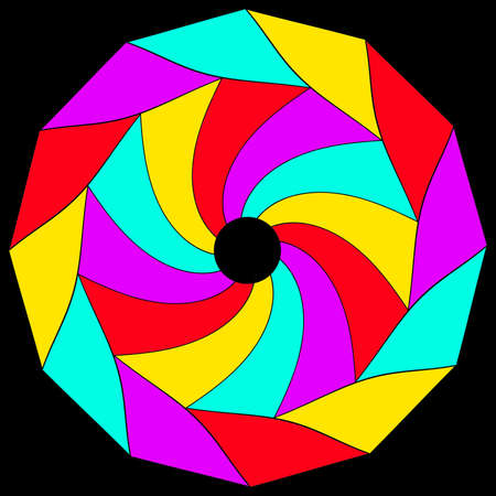 Decorative spiral - mandala with 3d effect in a bright colors. The Author - Peshkareva Irinaの写真素材