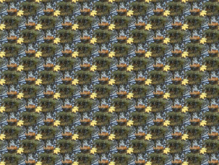 Autumn seamless pattern with a leaves in a translucent colors. The Author - Peshkareva Irinaの写真素材