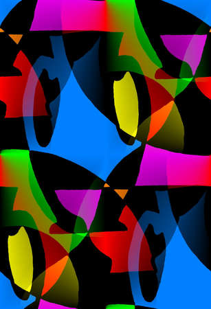 Seamless puzzle background with a jug silhouette and curved lines in translucent colorsの写真素材