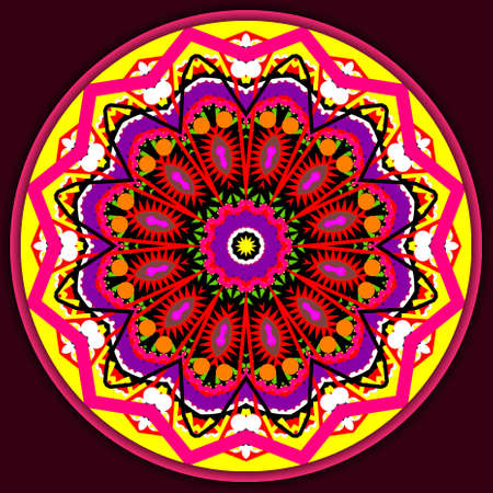 Decorative ornamental mandala with 3d effect in a bright colors The Author - Peshkareva Irinaの写真素材