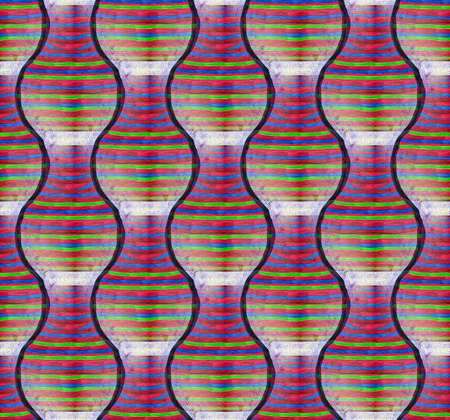 Seamless decorative pattern with curves and waves in the style of painting. The Author - Peshkareva Irinaの写真素材