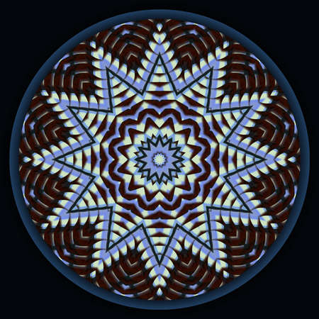 Abstract decorativestar - mandala with 3d effect in a bright colors. The Author - Peshkareva Irinaの写真素材