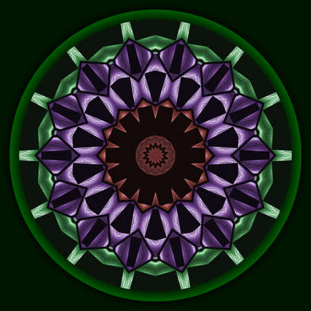 Abstract decorative mandala with 3d effect in a bright colors. The Author - Peshkareva Irinaの写真素材
