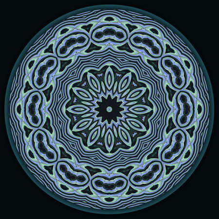 Abstract decorative mandala with 3d effect and flower in a bright colors. The Author - Peshkareva Irinaの写真素材