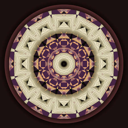 Abstract decorative mandala with 3d effect in a bright colors. The Author - Peshkareva Irinaの写真素材
