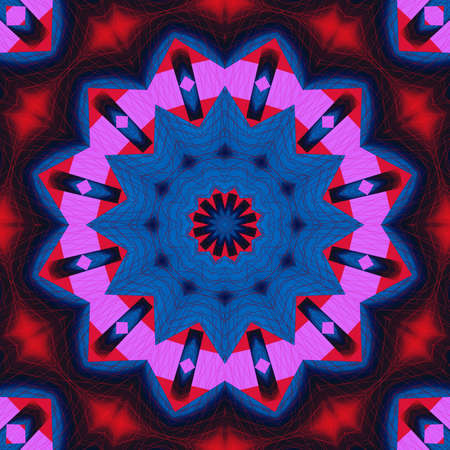Abstract decorative mandala with 3d effect in a bright colors. The Author - Peshkareva Irinaの写真素材