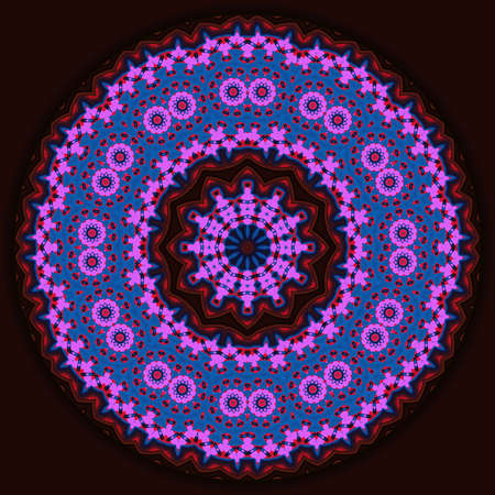 Abstract decorative mandala with 3d effect in a bright colors. The Author - Peshkareva Irinaの写真素材