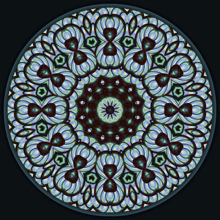 Abstract decorative mandala with 3d effect in a bright colors. The Author - Peshkareva Irinaの写真素材