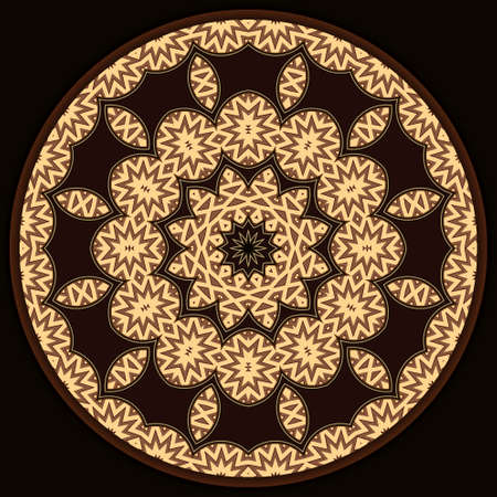 Decorative ornamental mandala with 3d effects in a brown colorsThe Author - Peshkareva Irinaの写真素材