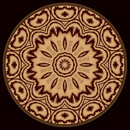 Decorative ornamental mandala with 3d effects in a brown colorsThe Author - Peshkareva Irinaの写真素材