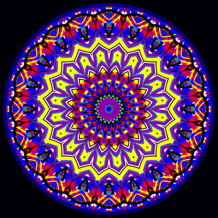 Geometric ornamental Berta's mandala in a bright colors. The Author - Peshkareva Irinaの写真素材