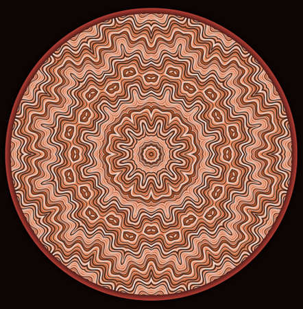 Decorative Berta's mandala with 3d effect and shadows in a dark colors. The Author - Peshkareva Irinaの写真素材