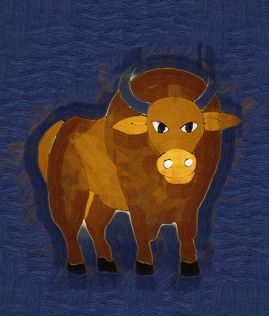 Pattern with a bulls -symbol of the year in the style of Pop art. The Author - Peshkareva Irinaの写真素材