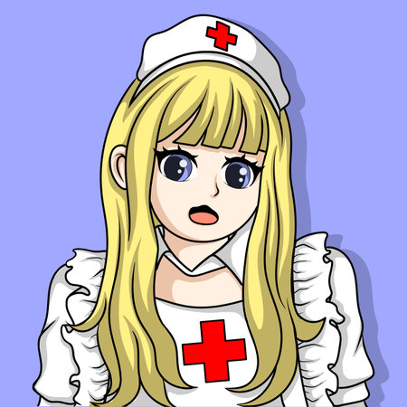 illustration art cute girl ners character designのイラスト素材