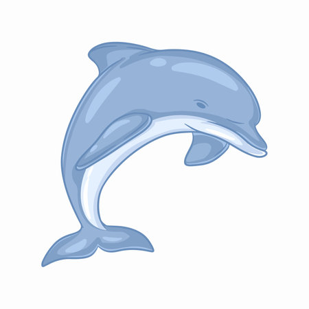 Dolphin icon. Cartoon of dolphin vector icon for web design isolated on white backgroundのイラスト素材