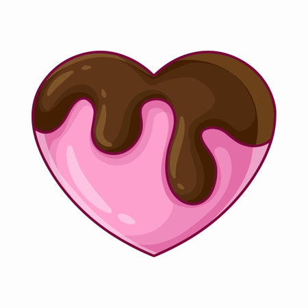 Chocolate heart icon. Cartoon illustration of chocolate heart icon for web designのイラスト素材