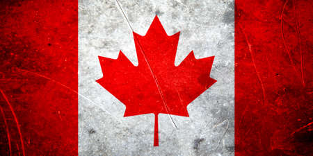 Grunge canadian flag with scratched stone textureの写真素材