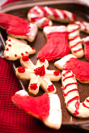 Christmas cookies in different shapesの写真素材