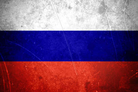 Grunge russian flag with scratched stone textureの写真素材