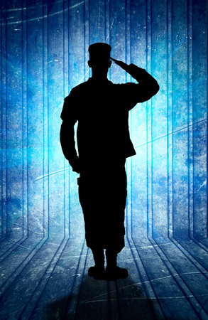 US Army soldier in Parade rest position. Back view, isolated on white backgroundの写真素材
