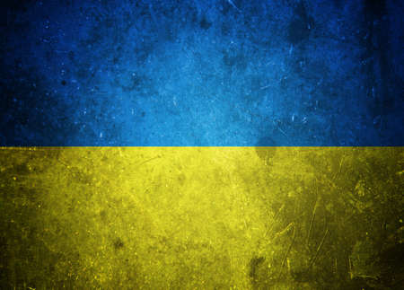 Grunge Ukrainian flag illustrationの写真素材