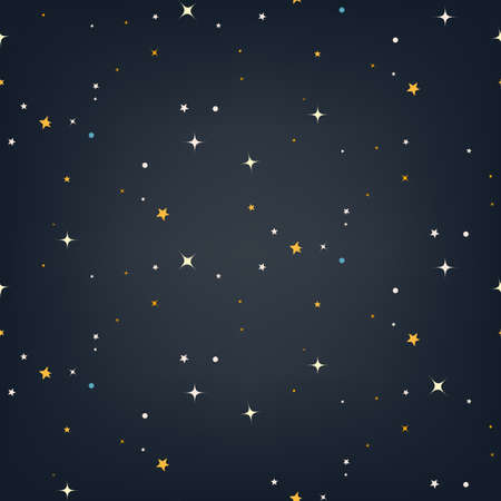 Night sky with stars seamless vector patternのイラスト素材