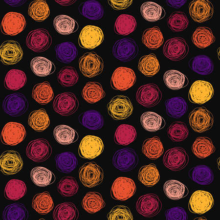 Colorful seamless abstract childish scribble pattern のイラスト素材