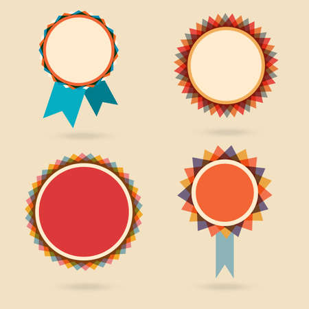 Set of four vintage award badgesのイラスト素材