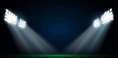 Four spotlights on a football field vectorのイラスト素材