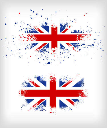 Grunge British ink splattered flag vectorsのイラスト素材