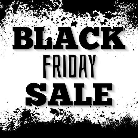 Black friday announcement on grunge ink splattered backgroundのイラスト素材