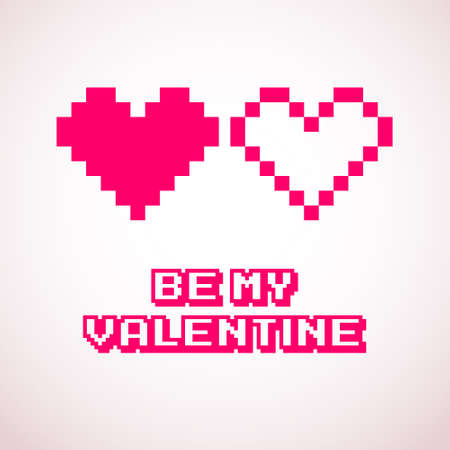 Vector pixel hearts for Valentine's day cards designsのイラスト素材