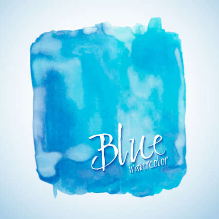 Blue watercolor square, vector design elementのイラスト素材