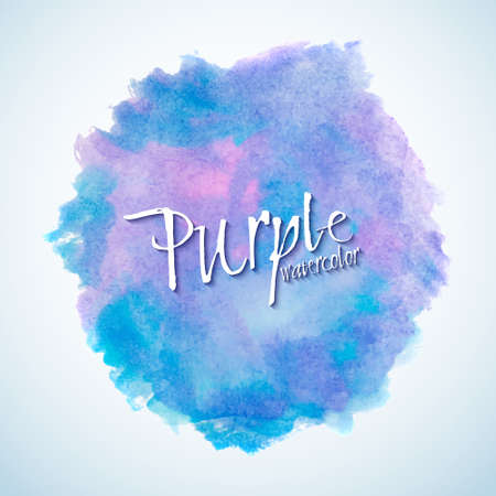 Blue and purple watercolor stain design elementのイラスト素材
