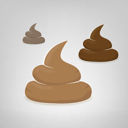 Three vector poops illustration