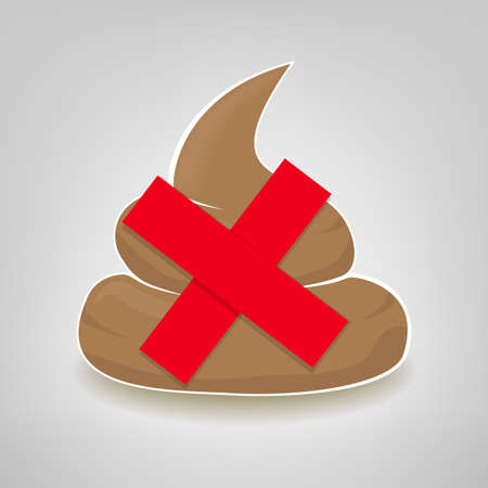 Clean up after your pet vector sign with crossed pooのイラスト素材