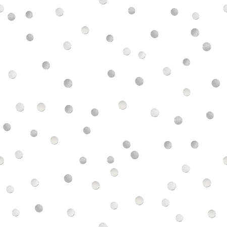 Seamless shiny silver  glitter polka dot  patternのイラスト素材