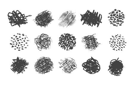 Pencil scribble brush pack, various textures for illustration shadingのイラスト素材