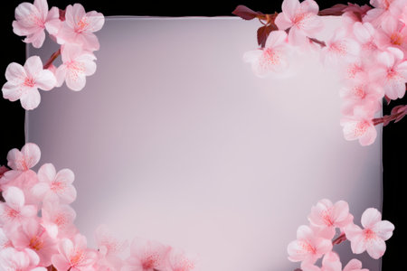 Empty background framed with sakura flowersの素材
