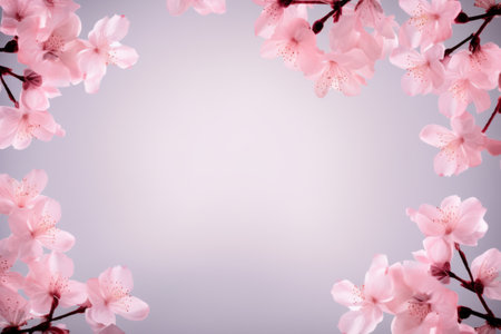 Empty background framed with sakura flowersの素材