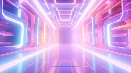 Futuristic abstract pastel neon background, colorful rainbow wallpaperの素材