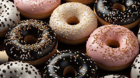 Assorted decorated donutsの素材