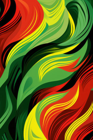 Black History Month or Juneteenth wallpaper, painted background in red, yellow and greenの素材