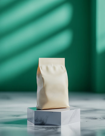 Coffee bag mockuple podium. 3d renderingの素材
