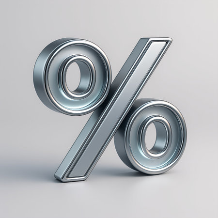 3D Silver Percentage Icon for Finance, Banking, and Investment Projectsの素材