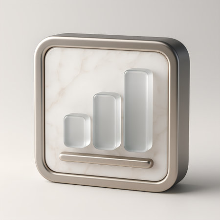 3D Graph Chart Icon for Business Growth and Financial Analyticsの素材