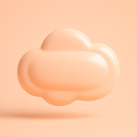 3D Peach Cloud Iconの素材