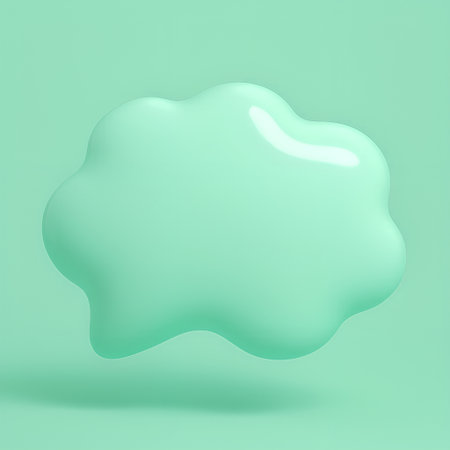3D Mint Green Thought Bubbleの素材