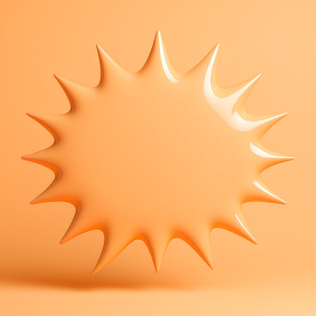 3D Orange Sunburst Speech Bubbleの素材