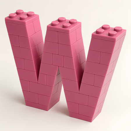 D LEGO Letter W (Pink)の素材